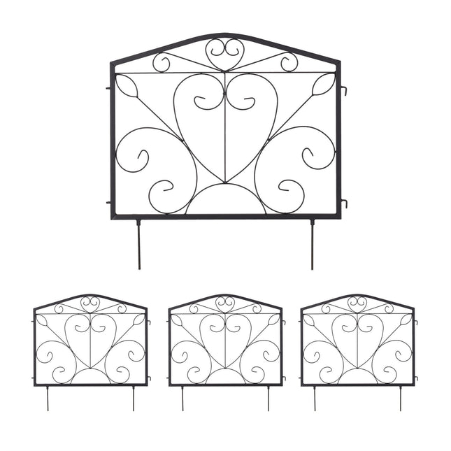 4-part flower bed fence in metal