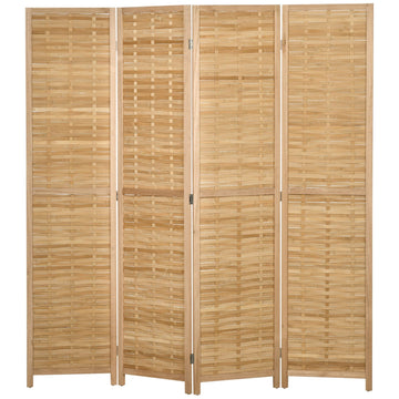 Foldable Bamboo Privacy Screen - Natural Room Divider 160x170 cm