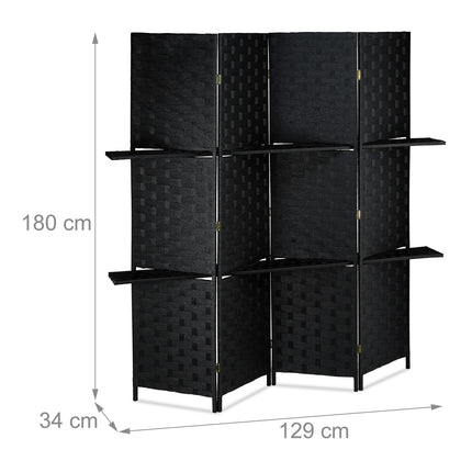 4-part screen with shelves