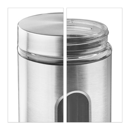 4 pcs. stainless steel storage jars