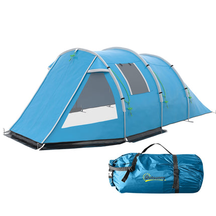 4-person tunnel tent - UV protection, 2 rooms, waterproof