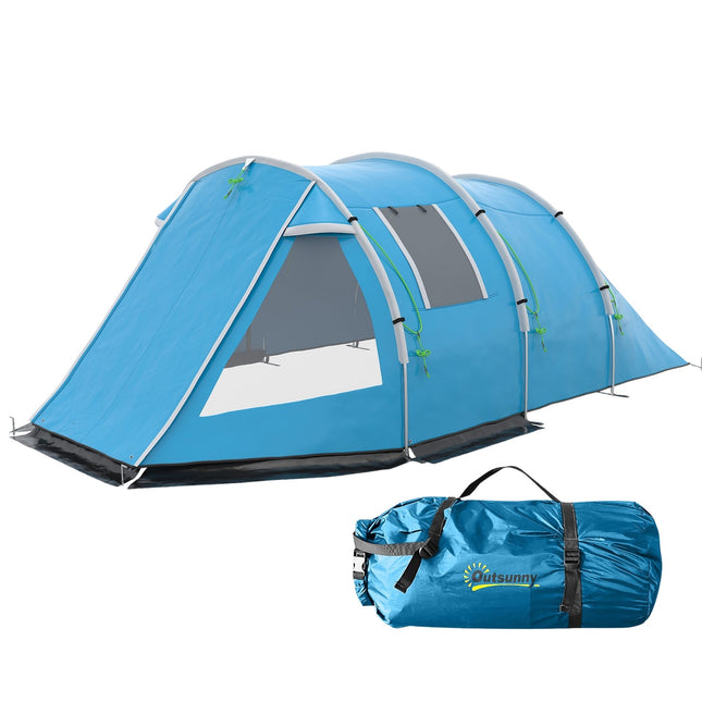 4-person tunnel tent - UV protection, 2 rooms, waterproof