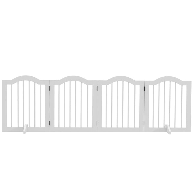 Folding dog gate with door, freestanding beam 203x61 cm