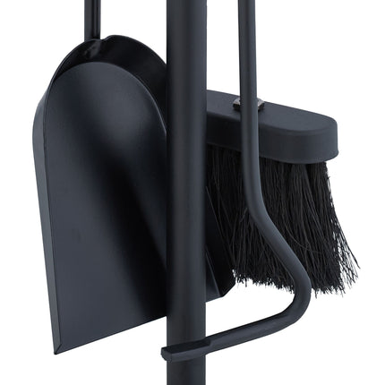 4-piece fireplace set in black