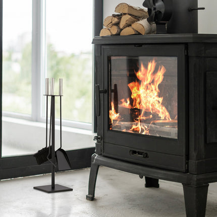 4-piece fireplace set in black