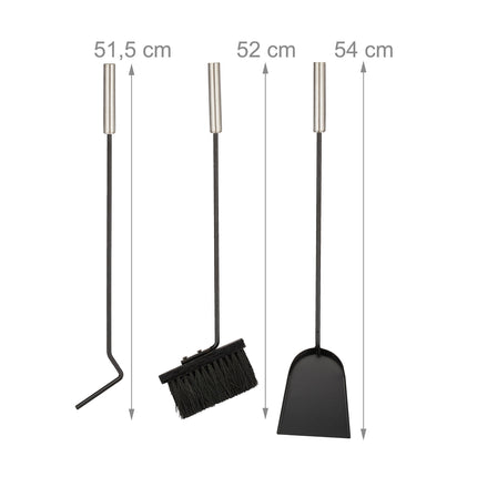 4-piece fireplace set in black