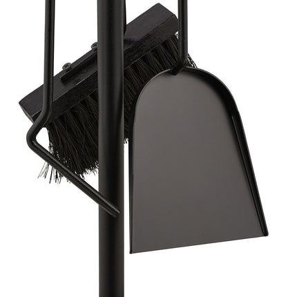 4-piece fireplace set in black