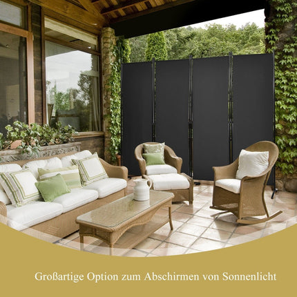 4-piece folding partition privacy screen for home, office 220 x 51 x 173 cm black