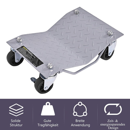 4 pieces of maneuvering aid 680 kg per platform Max. tire width 30 cm Wheel maneuvering roller maneuvering jack