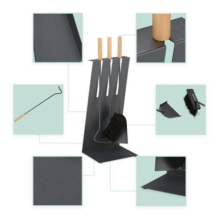 4-piece stove set with stand