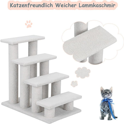 4 steps animal stairs for cats and dogs up to 25 kg cat stairs dog stairs beige