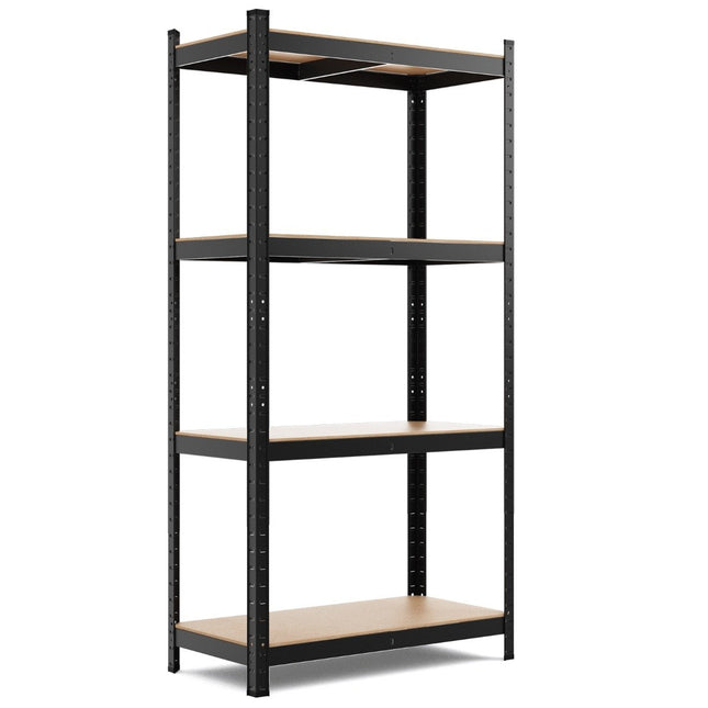 4 tier storage rack with metal frame, heavy-duty rack, can hold up to 720 kg, metal rack, black