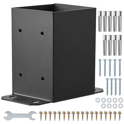 4x4 Post Base Brackets, 2-Pack, Matte Black Steel