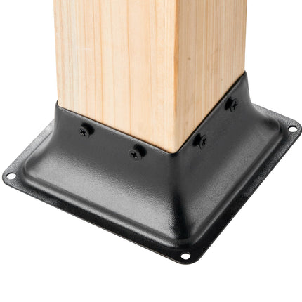 4x4 Post Base Brackets, 4-Pack Powder-Coated Steel