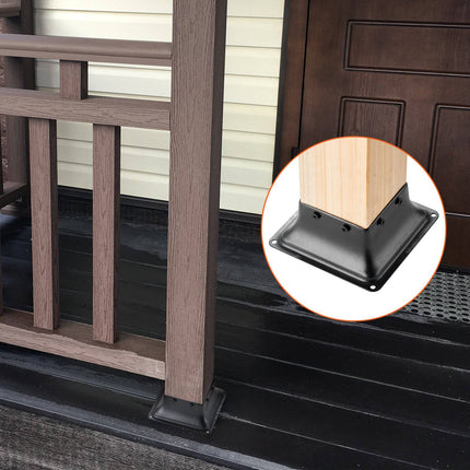 4x4 Post Base Brackets, 4-Pack Powder-Coated Steel