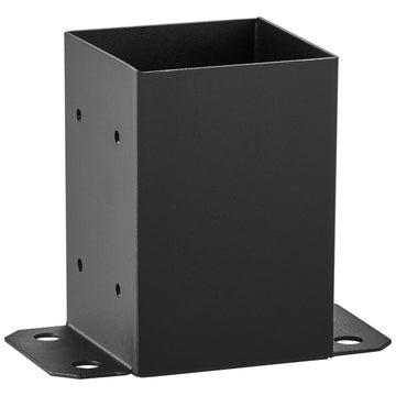 4x4 Post Base Brackets, Carbon Steel, 4-Pack, Black