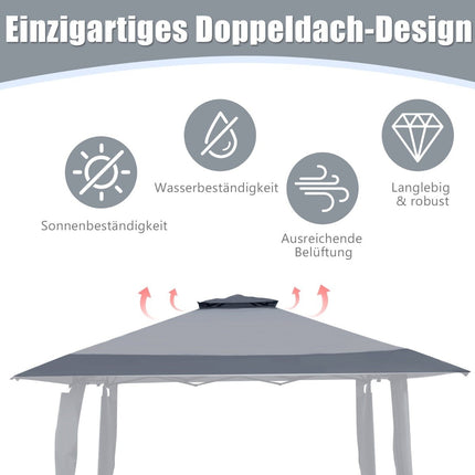 4x4m Event Canopy Tent, Double Roof, Adjustable Heights
