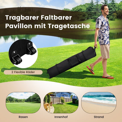 4x4m Outdoor Pavilion with Mesh Walls, UV Protection
