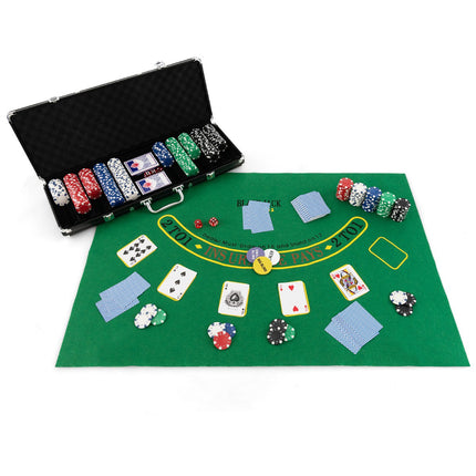 500-Piece Poker Chip Set – Aluminum Case, Texas Holdem