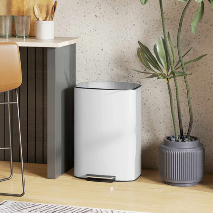 50L Kitchen Step Trash Can – Soft-Close, Stay-Open Lid