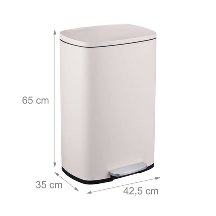 50L Stainless Steel Pedal Bin – Soft-Close Lid