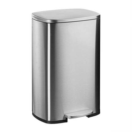 50L Stainless Steel Pedal Bin – Soft-Close Lid