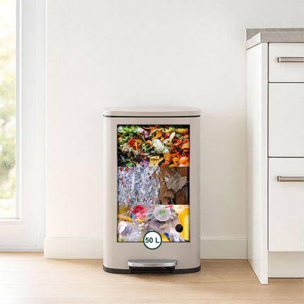 50L Stainless Steel Pedal Bin – Soft-Close Lid
