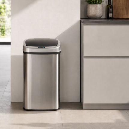 50L Stainless Steel Sensor Bin – Silver