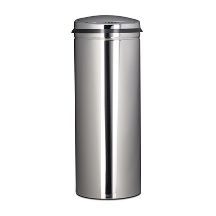 50 L Waste Bin Stainless Steel Trash Can Paper Basket Metal Garbage Storage