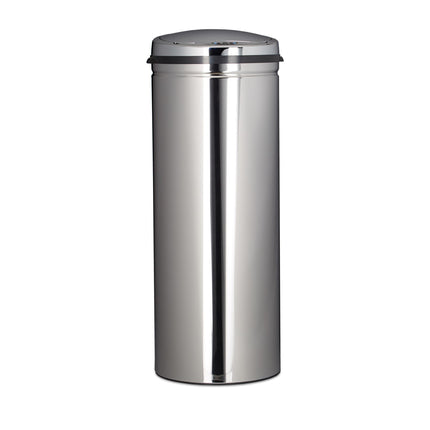 50 L Waste Bin Stainless Steel Trash Can Paper Basket Metal Garbage Storage