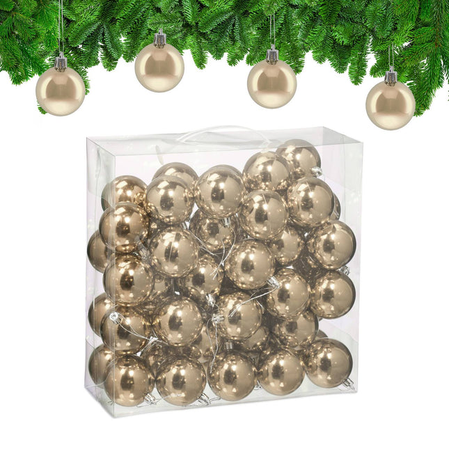 50 Shiny Christmas Baubles – Decorative Tree Ornaments