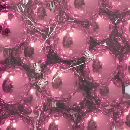 50 Shiny Christmas Tree Baubles, Glossy Finish