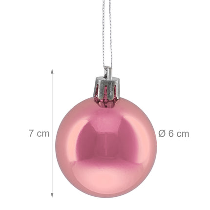 50 Shiny Christmas Tree Baubles, Glossy Finish