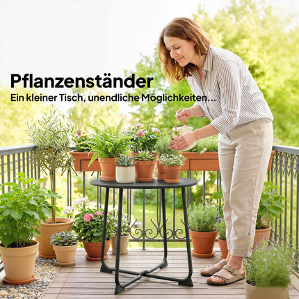 50 cm Round Outdoor Metal Table with Non-Slip Feet