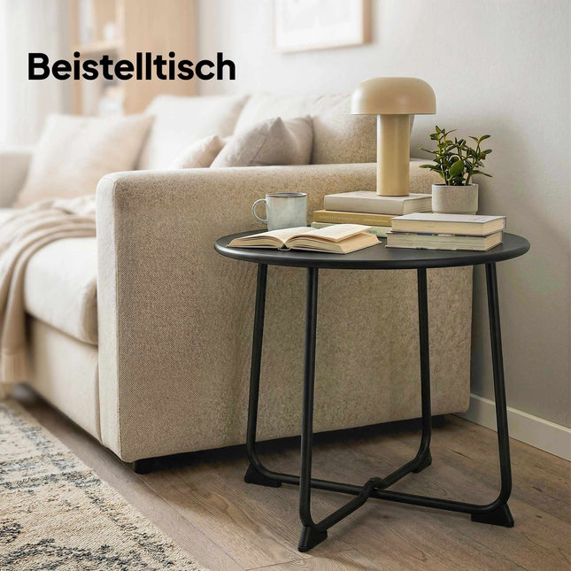 50 cm Round Outdoor Metal Table with Non-Slip Feet