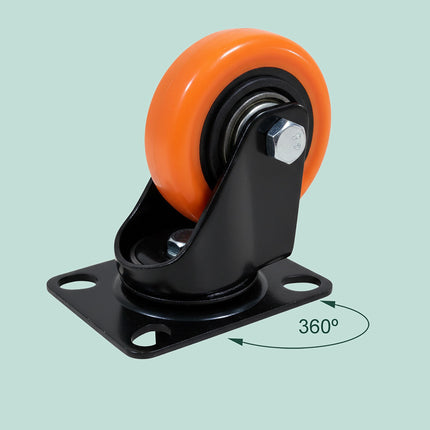 50 mm Swivel Castors, Set of 4, Steel & PVC Wheels