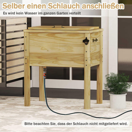 51L Wooden Outdoor Cooler with Handles & Opener