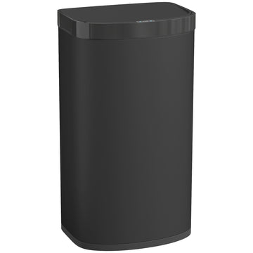 55L Sensor Trash Can, Soft-Close Lid, Stainless Steel, Black