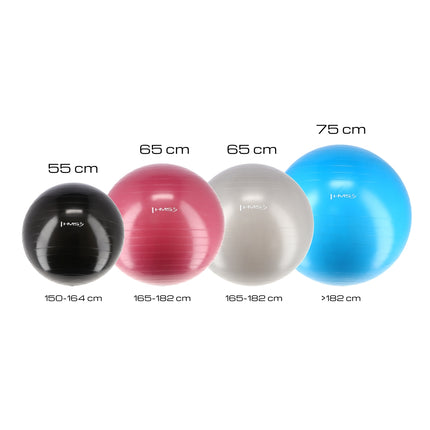 55cm Black Gym Ball – Anti-Burst, Non-Slip