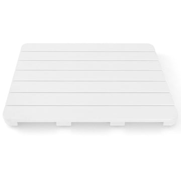55 x 34 cm toilet mat made of Hips wood design, bath mat, can hold up to 150 kg, white, corrosion-resistant, rust-proof, durable