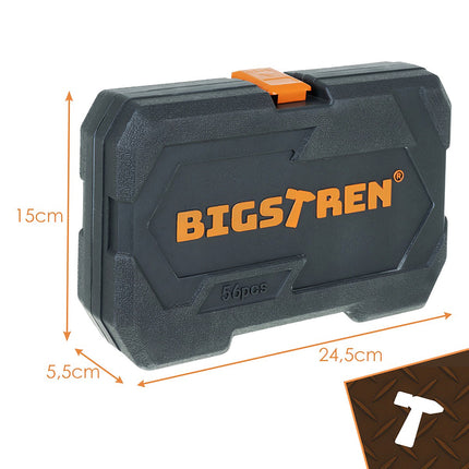 56-Piece Tool Set with 1/4" Socket Wrenches, Case