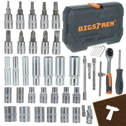 56-Piece Tool Set with 1/4" Socket Wrenches, Case