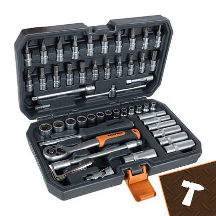 56-Piece Tool Set with 1/4" Socket Wrenches, Case