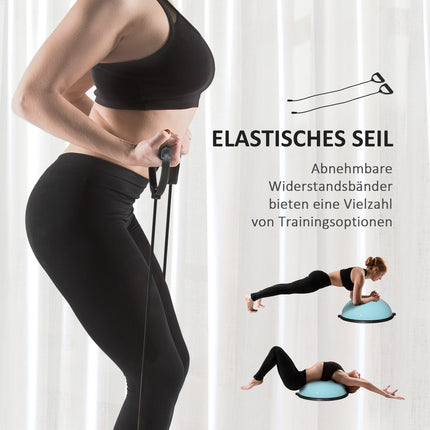 58 cm Half Yoga Ball Trainer with rope for balance stability