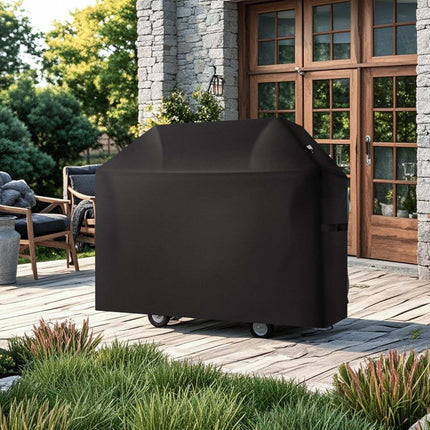 58 Inch BBQ Grill Cover, Waterproof 600D Polyester, Straps
