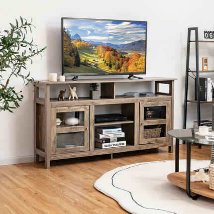 58-Inch TV Stand, 2 Cabinets, Fits Up to 65-Inch TV