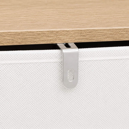 5-Drawer Fabric Chest, Wood Look, 94x45x30 cm