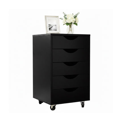 5-Drawer Mobile Office Cabinet with Lockable Wheels