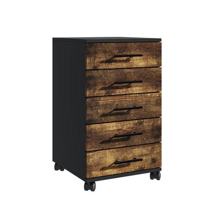 5-Drawer Rolling Cabinet with Wheels and Brakes