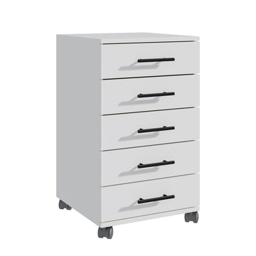 5-Drawer Rolling Office Cabinet with Wheels